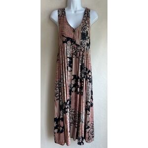 Vintage Joni Blair Patchwork Print Midi Dress M Boho Cottagecore Sundress Tank